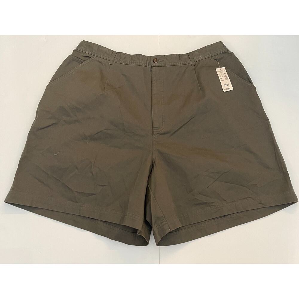 Dress Barn Women's Green Shorts w/ Pockets Cotton Size 20